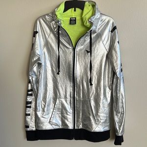 PINK Victoria’s Secret silver sweat jacket